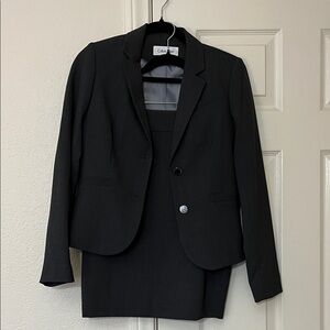 Calvin Klein Women's Charcoal Suit Jacket and Skirt Set